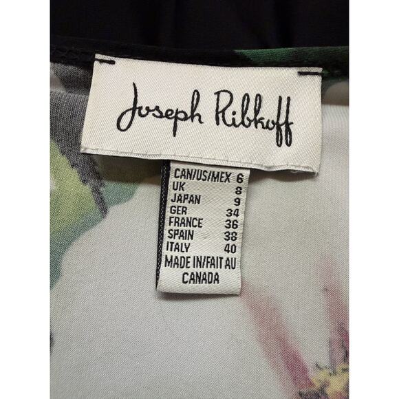 Joseph Ribkoff Women's Floral Faux Wrap Knit Dress Flutter Sleeve Size 6 - Picture 10 of 10